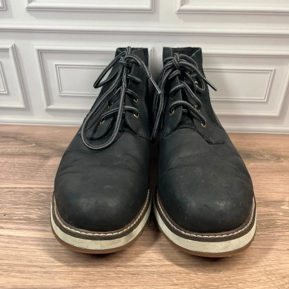 Kodiak McKinney Boots Mens Black Leather Suede Wedge Sole Size 9